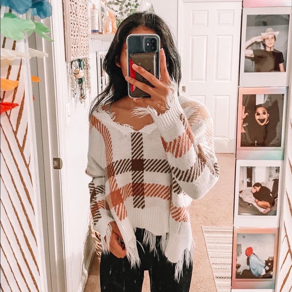 SOLD distressed sweater